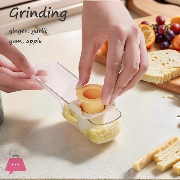 Multifunctional Mini Garlic Grinder 3 in 1 Mini Garlic Slicer Super Thin with Hand Guard