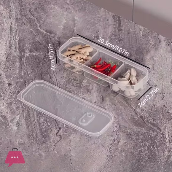 Narrow Compartment Food Storage Containers for The Fridge Designed for Frozen Meats And Suitable for Vegetables And Fruits 3 - Grid