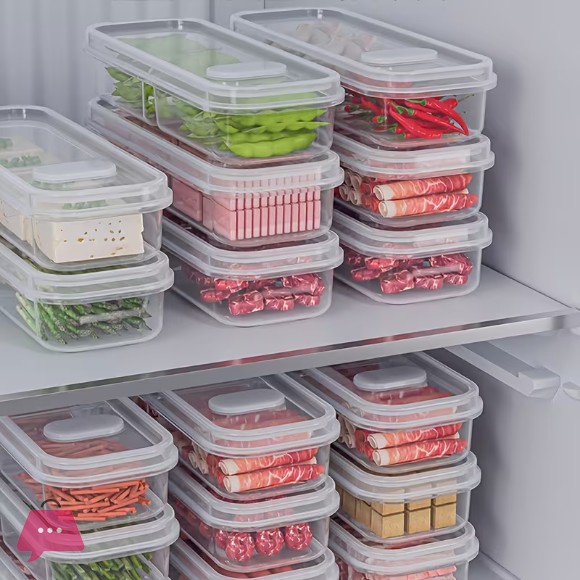 Narrow Compartment Food Storage Containers for The Fridge Designed for Frozen Meats And Suitable for Vegetables And Fruits 3 - Grid
