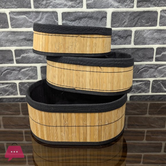 Oval Wicker Basket Decorative Home Organizer Organizer Multi-Purpose Bamboo Basket Set of 3