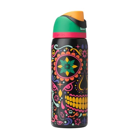 Owala 32oz Color Drop FreeSip Sugar Skull Water Bottle Glow in the Dark - Limited Edition