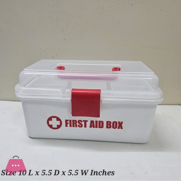 Plastic First Aid Box – Durable Heavy Duty Medicine Storage Cabinet & Organizer for Safety