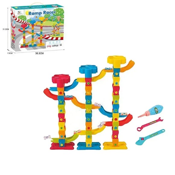 Ramp Racer Puzzle Game Track Maze with Construction Elements