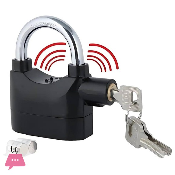 Rechargeable Alarm Padlock Anti-Theft Siren Security Lock for Outdoor Gates Storage Units Shops & Vehicles