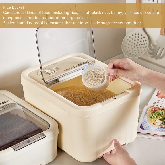 Sealed Lid Rice Storage Container for Kitchen Home
