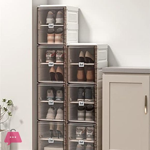 Shoe Storage Cabinet Installation free Stackable Shoe Box Clear Plastic Foldable Shoe Container - 2 Pair