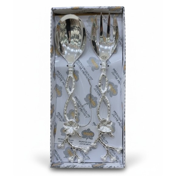 Silver Plated Fancy Serving Spoons 2-Pcs