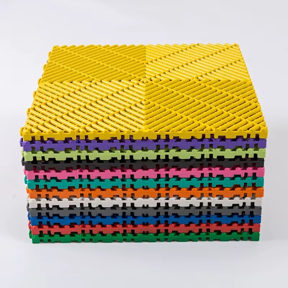 Sports Flooring Thick Plastic Interlocking For Garage Gym and Sports Place Pack of 12