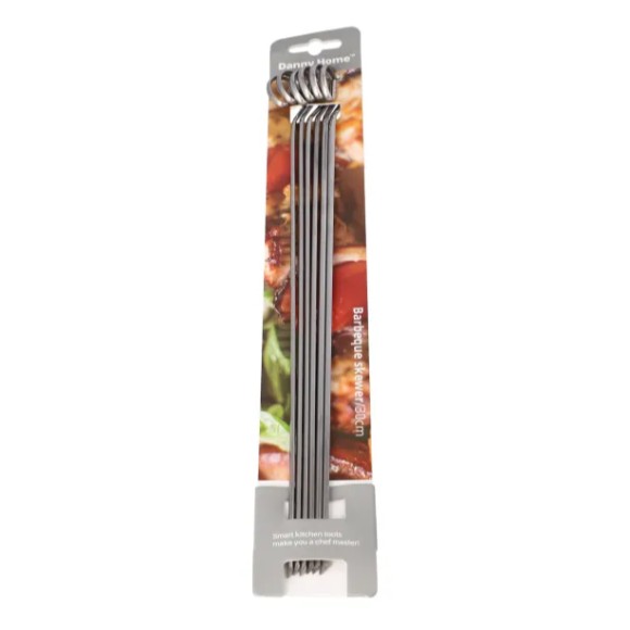Danny Home Stainless Steel Kebab Skewers 300mm 6Pcs 25cm