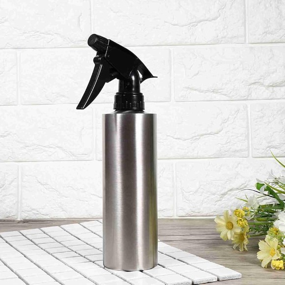 Stainless Steel Silver Tone Spray Bottle