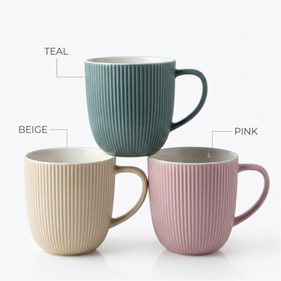 Striped Ceramic Coffee Mug 1Pcs