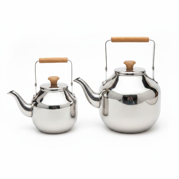 Stainless Steel Tea Kettle With Wooden Handle And Knob 1.2 liters & 2.0 liters