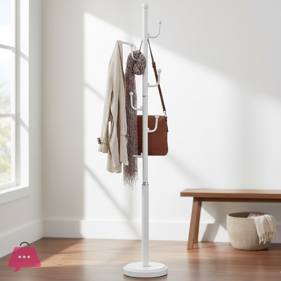 White Clothes Pole Hanger Clothes Tree