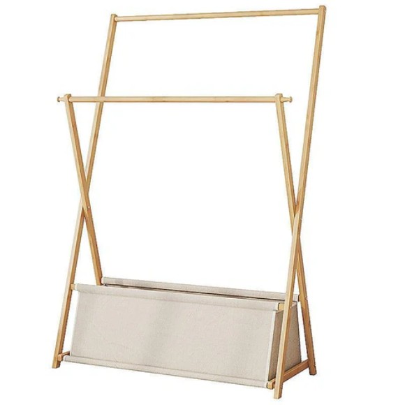 Wooden Bedroom Modern Coat Rack Stand Coat Hanger Stand with Shoe Rack