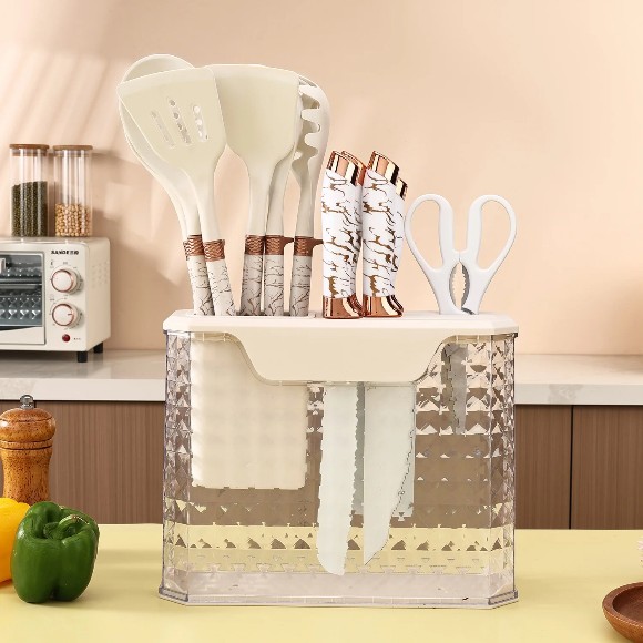 12-Piece Heat-Resistant Silicone Kitchen Utensil & Knife Set