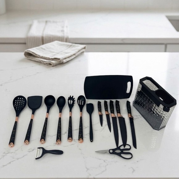 12-Piece Heat-Resistant Silicone Kitchen Utensil & Knife Set