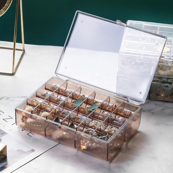 2 Drawer Jewelry Storage Box Acrylic Organizer Box
