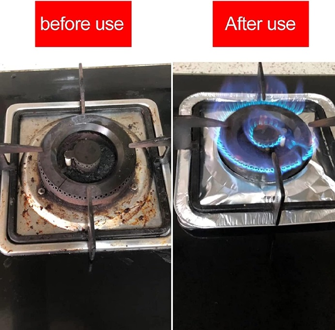 Pack of 10 - Aluminum Foil Gas Stove Burner Covers