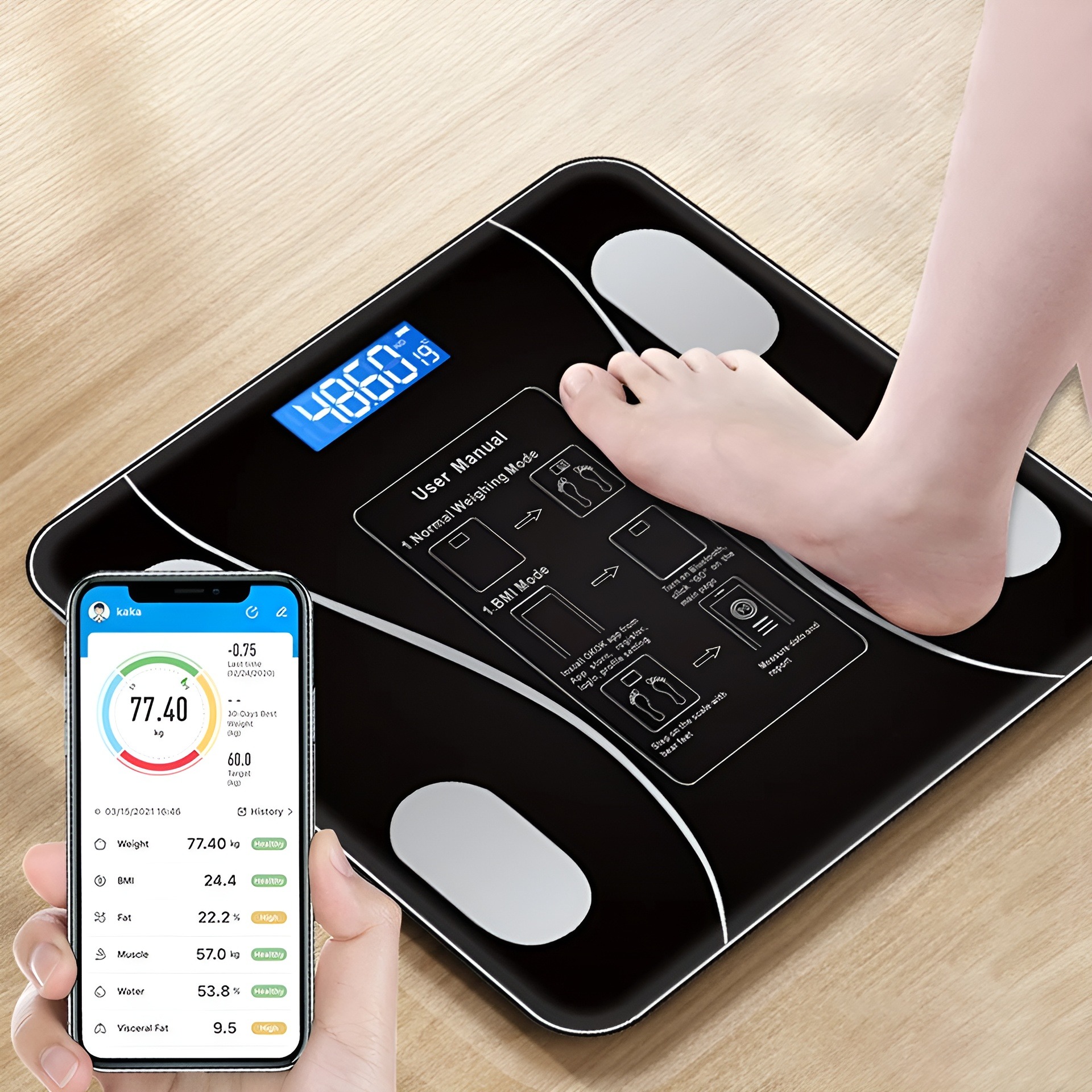Weight Scale Multi-Functional Human Electronic Scale Home Professional Fat Measurement 180Kg Max Capacity