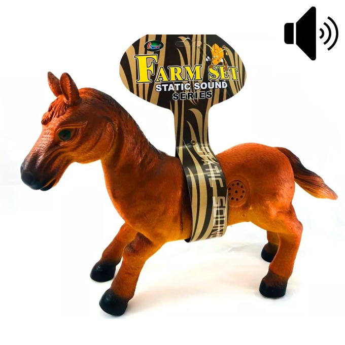 Soft Rubber Farm Horse Elephant Lion Unbreakable Action Figure Toy Set With Sound Collatable Toy