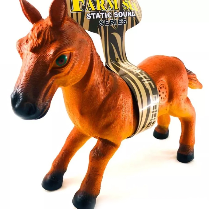 Soft Rubber Farm Horse Elephant Lion Unbreakable Action Figure Toy Set With Sound Collatable Toy