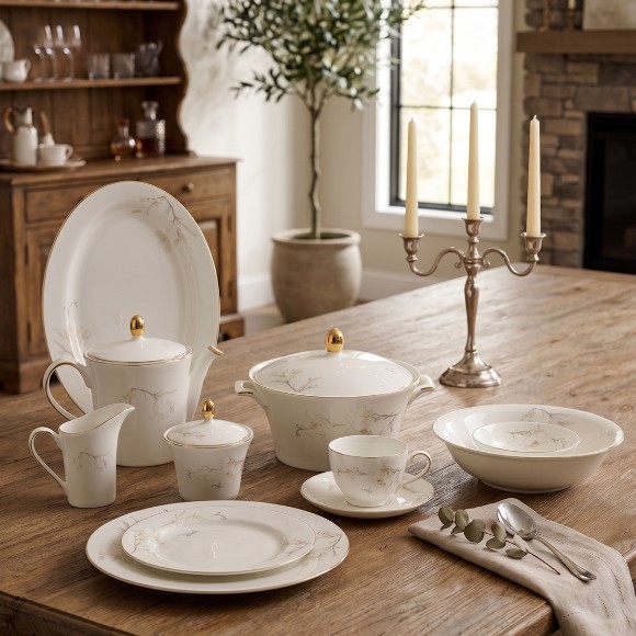 61-Piece Premium Super Bone China Dinner Set