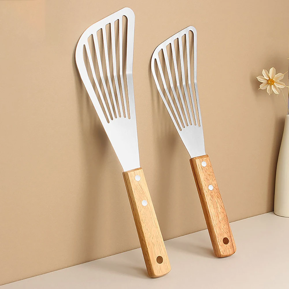 1PC Stainless Steel Frying Paddle with Wooden Handle 1 Piece