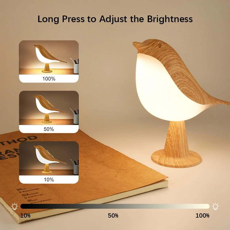 LED Bird Night Lights Touch Control Portable Desk Lamps