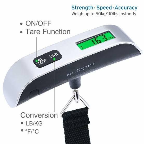 Portable Scale Digital LCD Display 110lb/50kg Electronic Luggage Weight Scale