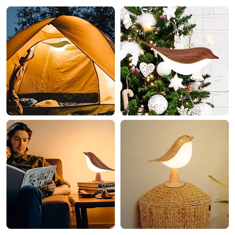 LED Bird Night Lights Touch Control Portable Desk Lamps