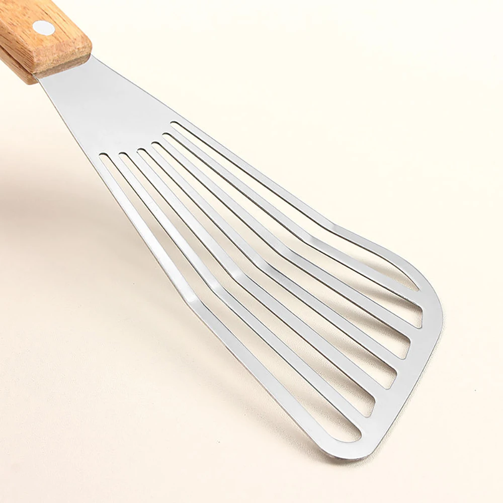 1PC Stainless Steel Frying Paddle with Wooden Handle 1 Piece