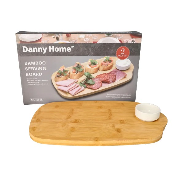 Danny Home Bamboo Board & Bowl Set of 2 Pcs