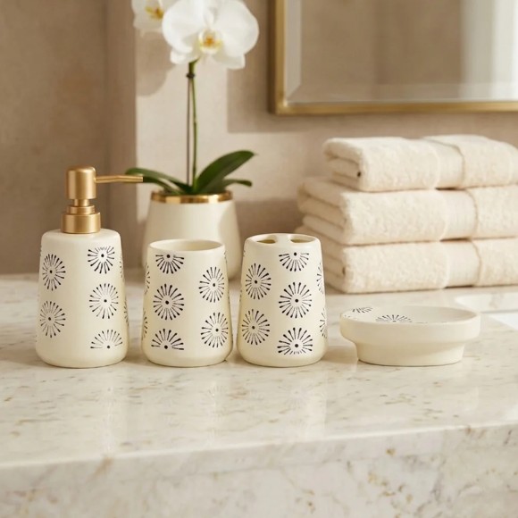 Brilliant Ceramic Bathroom Set 4Pcs