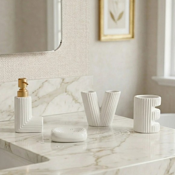 Brilliant Love Ceramic Bathroom Set 4Pcs