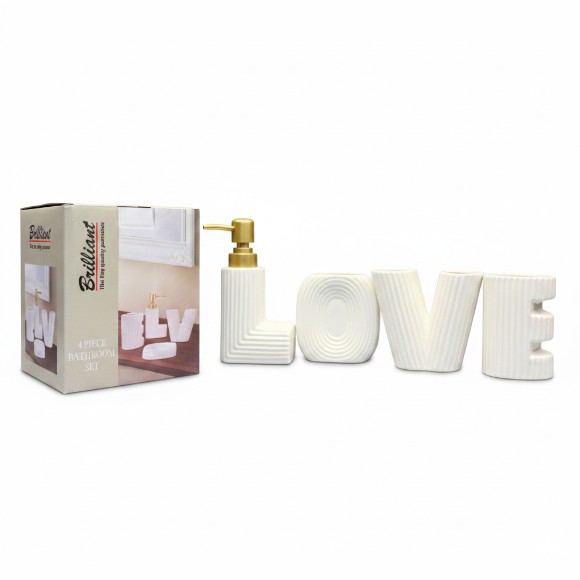 Brilliant Love Ceramic Bathroom Set 4Pcs