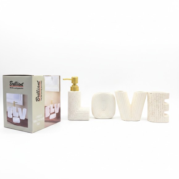 Brilliant Love Ceramic Bathroom Set 4Pcs