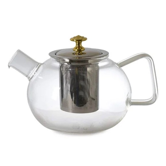 Deli Glassware Borosilicate Glass Teapot with Stainless Steel Infuser