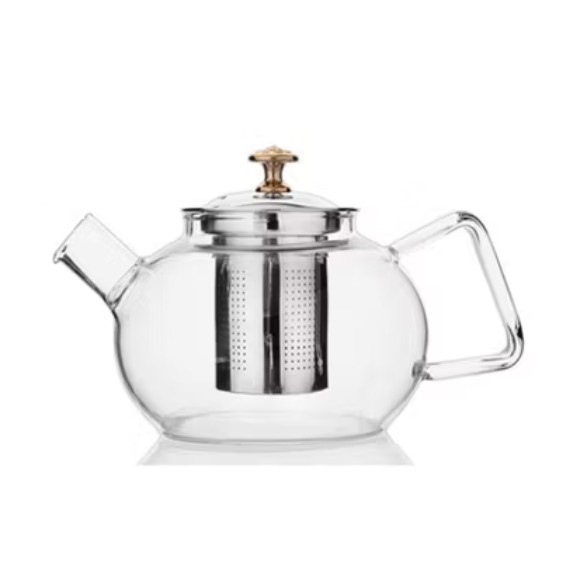 Deli Glassware Borosilicate Glass Teapot with Stainless Steel Infuser