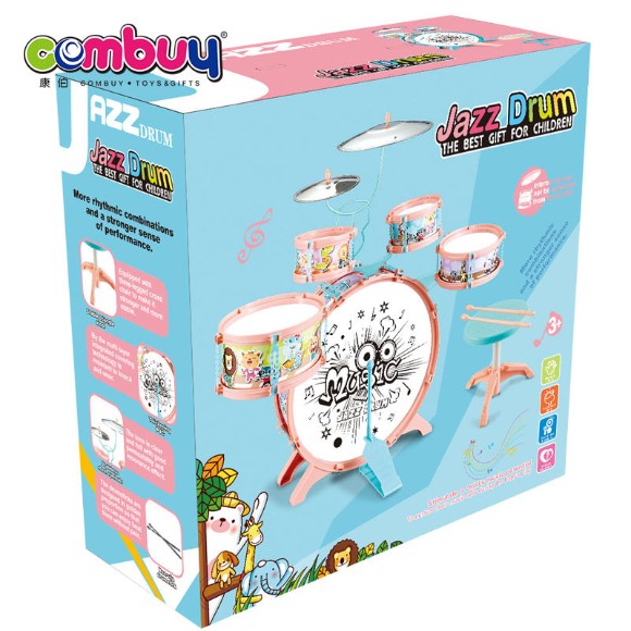 Children Music Toy Macaron Plastic Jazz Drum Set for Kids
