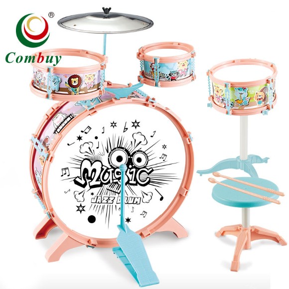 Children Music Toy Macaron Plastic Jazz Drum Set for Kids
