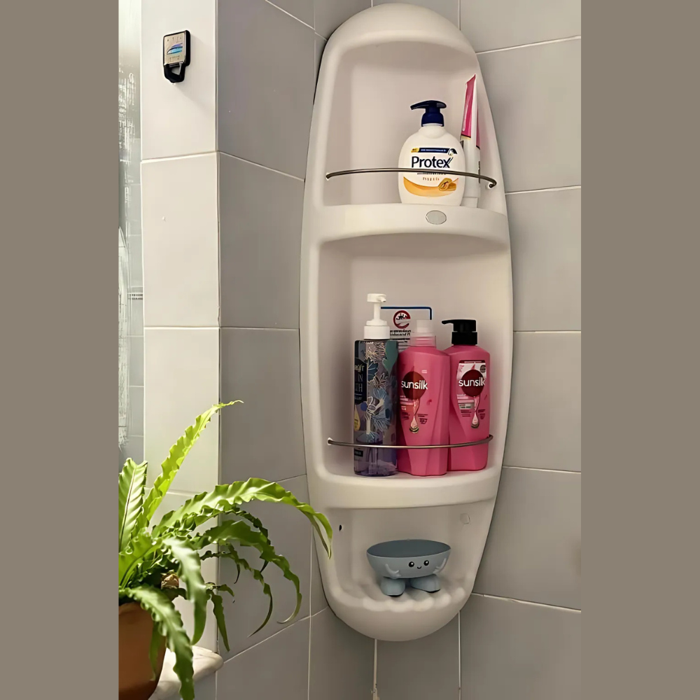 Corner Rack for Kitchen, Bathroom, Room, Bedroom & Living Room | Wall Mounted Plastic Corner Racks for Smart Storage