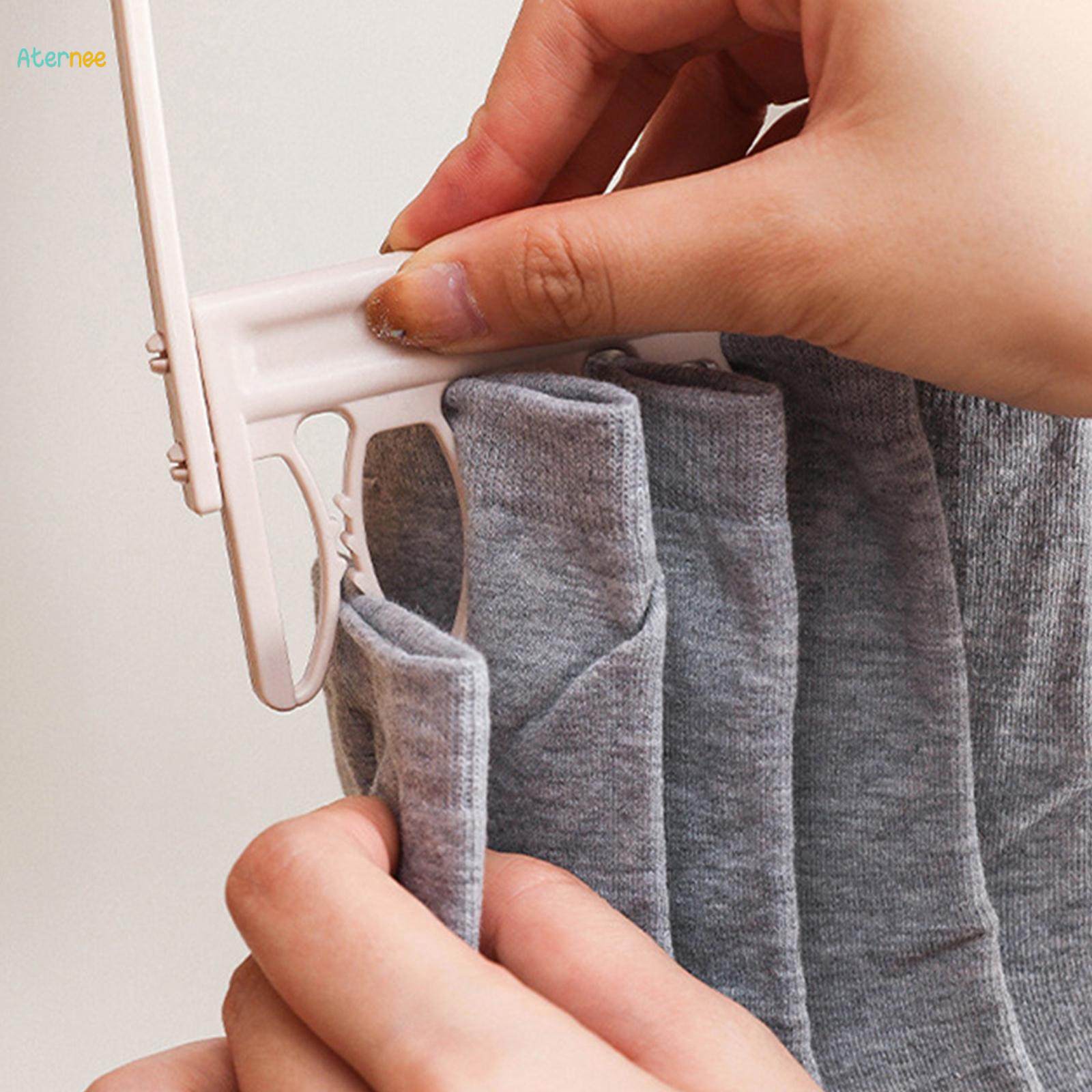 Underwear Hanger Clothes Drying Hanger with Clips for Balcony Closet Hotel 2 Tier