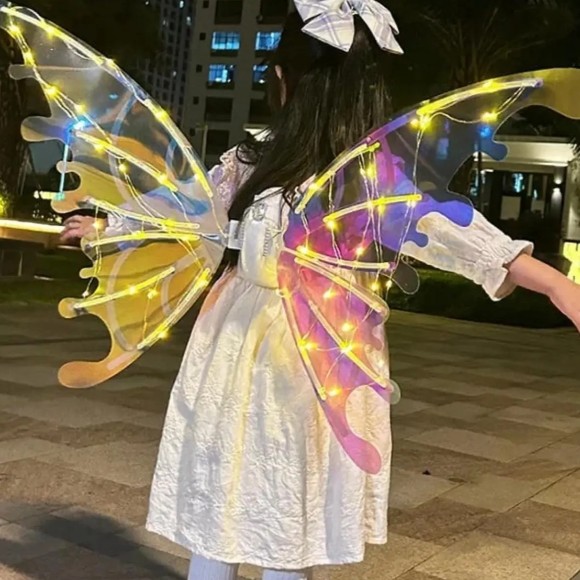 Fairy Butterfly Wings for Girls, Butterfly Wings with Music LED Light