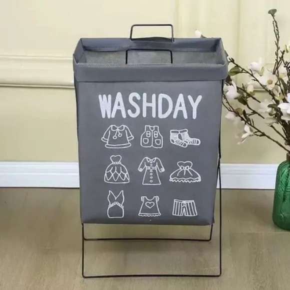 Folding Metal Laundry Basket with Bag