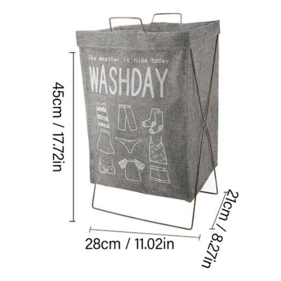 Folding Metal Laundry Basket with Bag