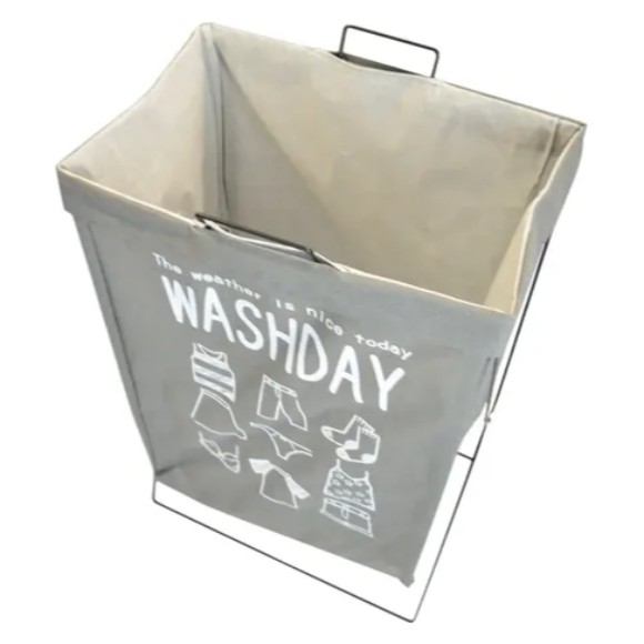 Folding Metal Laundry Basket with Bag