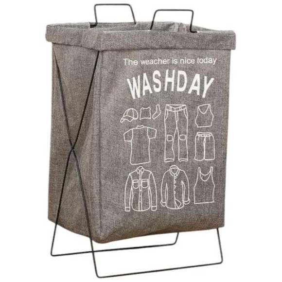 Folding Metal Laundry Basket with Bag