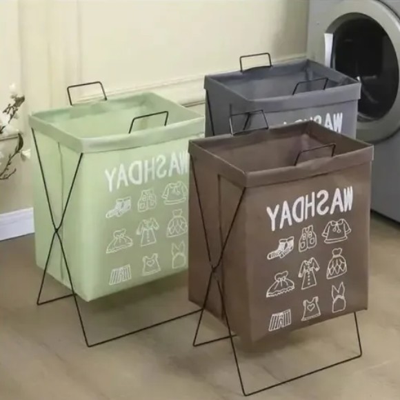 Folding Metal Laundry Basket with Bag