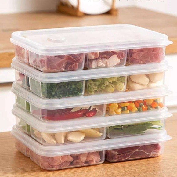 Kitchen Freshness Box with Compartment Organizers Refrigerator Freezer for Meat Onion Ginger Kitchen Tool