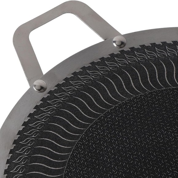 Laser Coated Honeycomb Stainless Steel Tawa Grill Plate (34cm) (38cm)